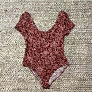 Pink Black Leopard Print cheeky Body Suit - Medium